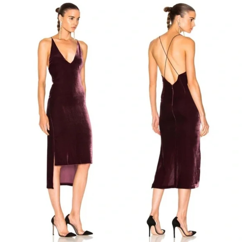 Sz 8 NWT $690 Dion Lee purple velvet dress
